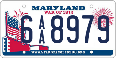 MD license plate 6AA8979