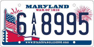 MD license plate 6AA8995