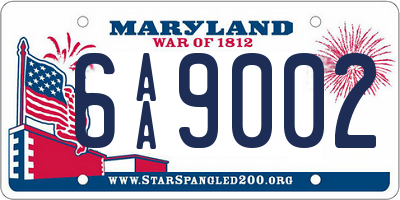 MD license plate 6AA9002