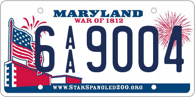 MD license plate 6AA9004