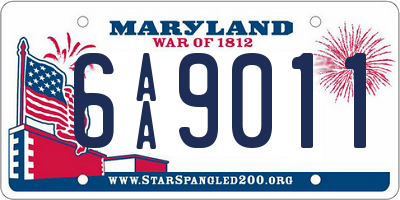 MD license plate 6AA9011