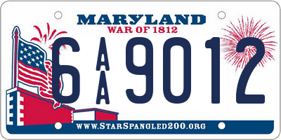 MD license plate 6AA9012