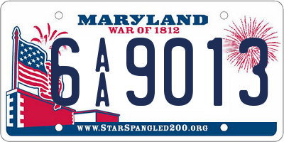 MD license plate 6AA9013