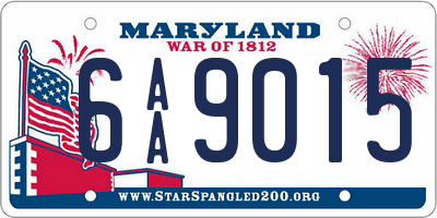 MD license plate 6AA9015