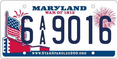 MD license plate 6AA9016