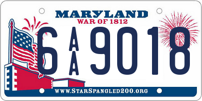 MD license plate 6AA9018