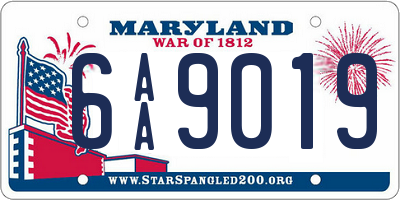 MD license plate 6AA9019