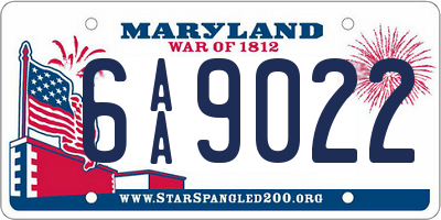 MD license plate 6AA9022