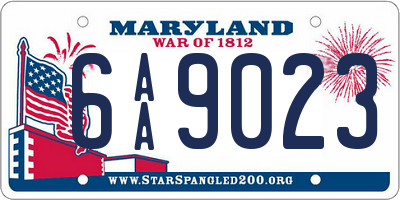 MD license plate 6AA9023