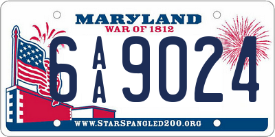 MD license plate 6AA9024