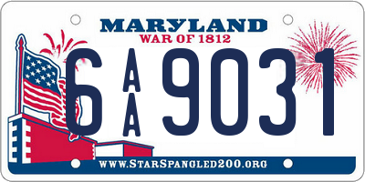 MD license plate 6AA9031