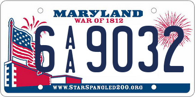 MD license plate 6AA9032