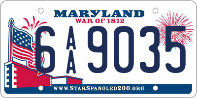 MD license plate 6AA9035