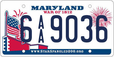 MD license plate 6AA9036