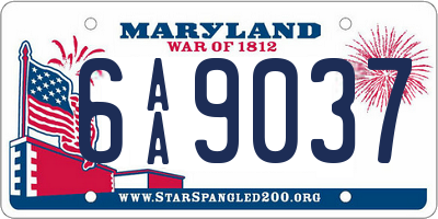 MD license plate 6AA9037