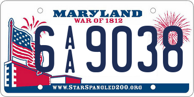 MD license plate 6AA9038
