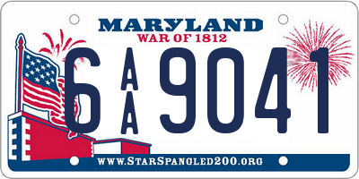 MD license plate 6AA9041