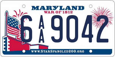 MD license plate 6AA9042