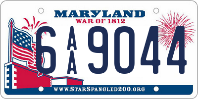 MD license plate 6AA9044