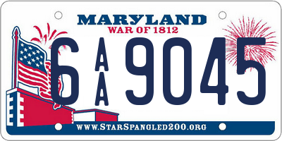 MD license plate 6AA9045