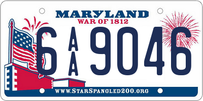 MD license plate 6AA9046