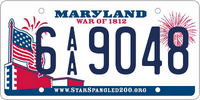 MD license plate 6AA9048