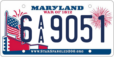 MD license plate 6AA9051