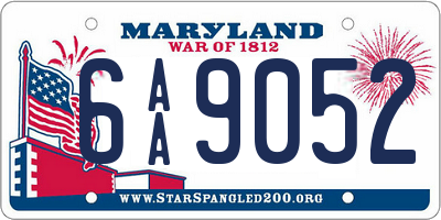 MD license plate 6AA9052