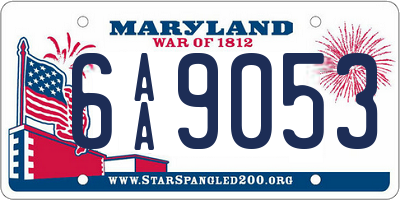 MD license plate 6AA9053