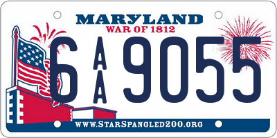 MD license plate 6AA9055