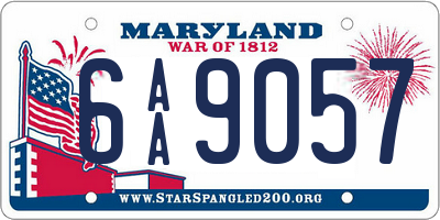 MD license plate 6AA9057