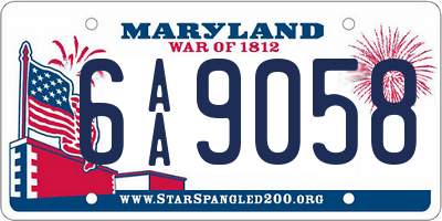 MD license plate 6AA9058