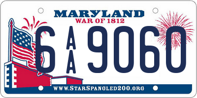 MD license plate 6AA9060