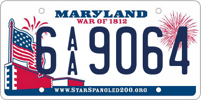 MD license plate 6AA9064