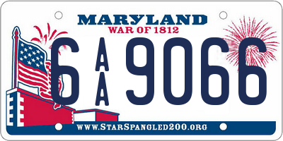 MD license plate 6AA9066