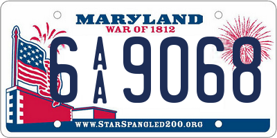 MD license plate 6AA9068