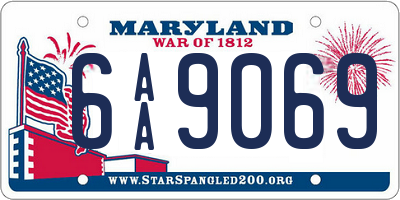 MD license plate 6AA9069