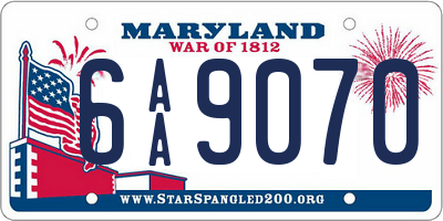 MD license plate 6AA9070