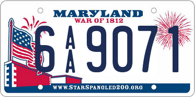 MD license plate 6AA9071