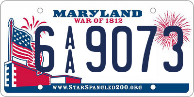 MD license plate 6AA9073