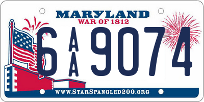 MD license plate 6AA9074