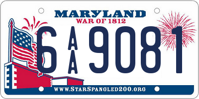 MD license plate 6AA9081