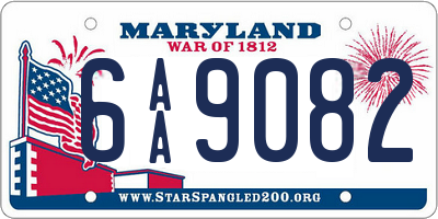 MD license plate 6AA9082