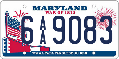 MD license plate 6AA9083