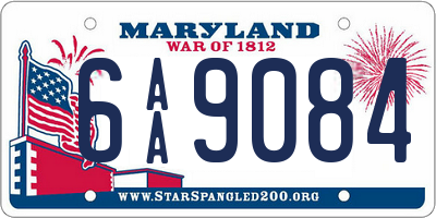 MD license plate 6AA9084