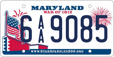 MD license plate 6AA9085