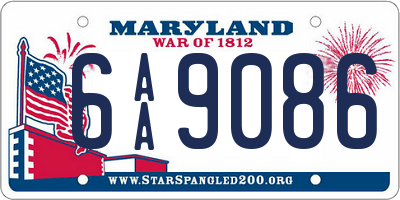 MD license plate 6AA9086