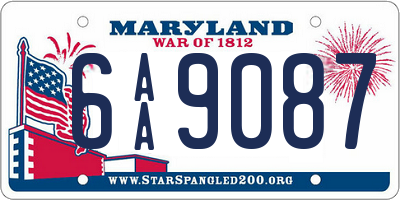 MD license plate 6AA9087