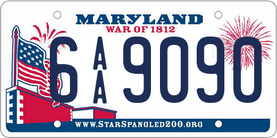 MD license plate 6AA9090