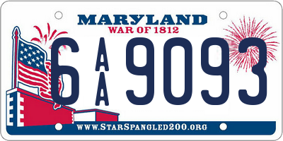 MD license plate 6AA9093